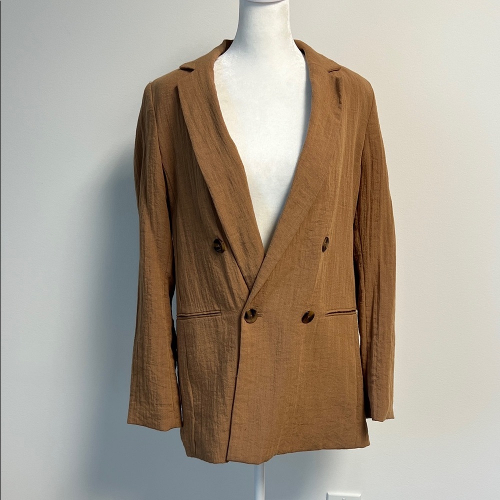 H&M Brown Double-Breasted Blazer S